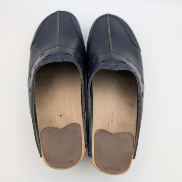 Troentorp Swedish Wooden Clogs Navy Blue Women's 38 - Picture 5 of 7